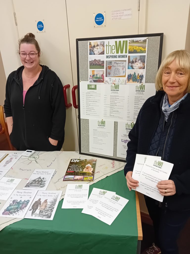 PlayfordWI Info table at Playford event Dec 2024